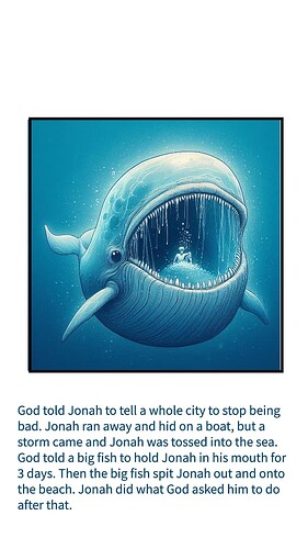 a transparent whale, in the style of a child's drawing with Jonah sitting inside the whale's